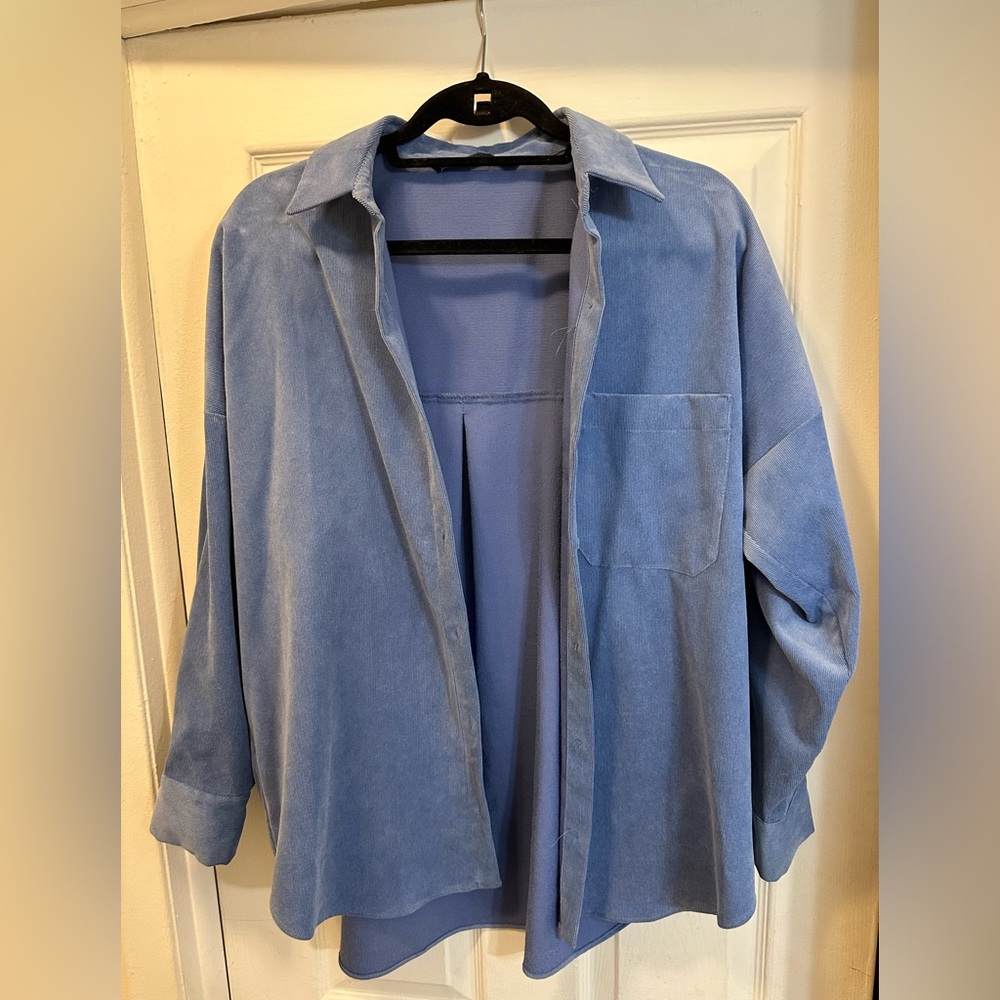 Zara Blue Oversized Button Down